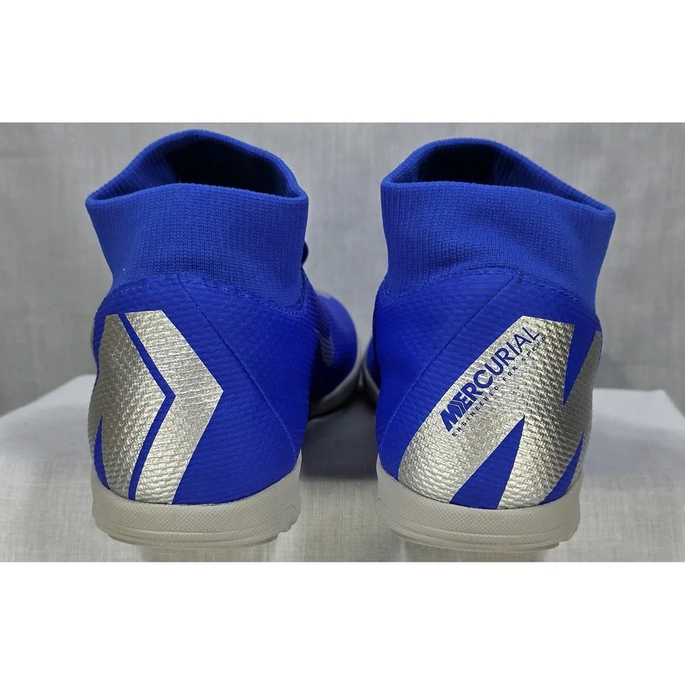 Nike Mercurial Superfly 6 Academy IC Indoor Soccer Shoes‎ Blue Silver AH7369-400